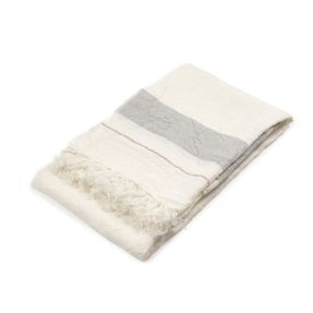 The Belgian Towel Fouta Oyster stripe 43x71"