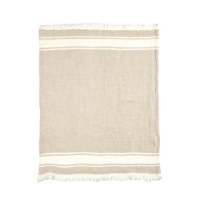 The Belgian Towel Fouta Flax stripe 43x71"