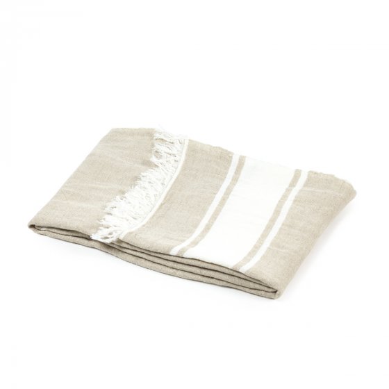 The Belgian Towel Fouta Flax stripe 43x71"