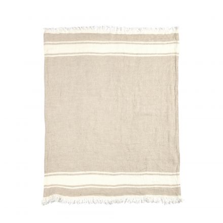 The Belgian Towel Fouta Flax stripe 110x180cm